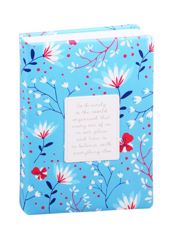 Ежедневник недат. А5 160л Romantic синий, иск.кожа, обл.поролон, нашивка с тиснением, ляссе