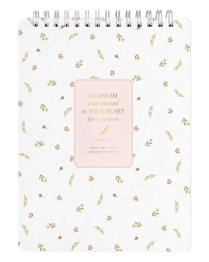 Блокнот А6, 100 листов в клетку "April", белый, спираль