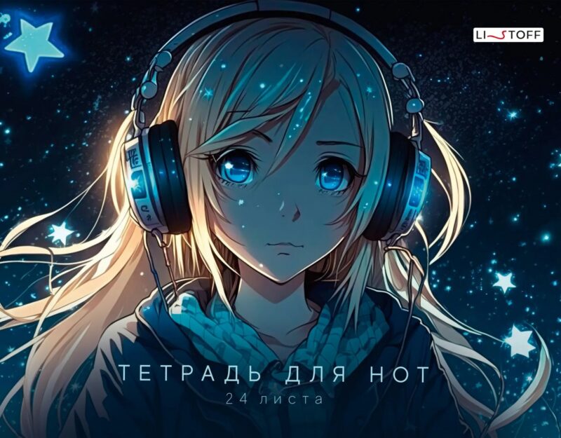 Тетрадь для нот Listoff, "Мечтательница", А4, 24 листа