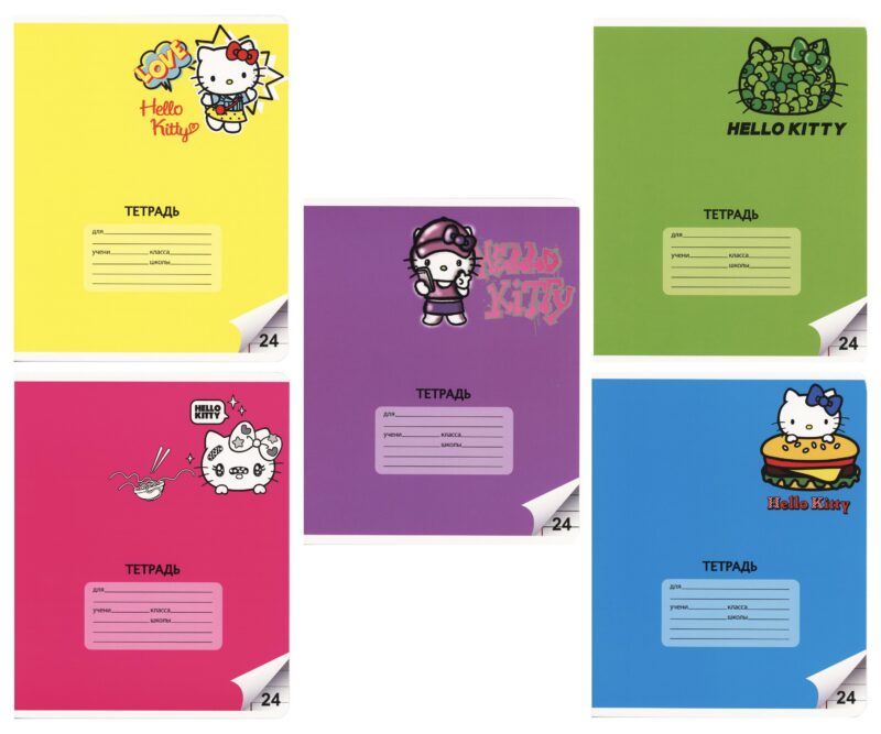Тетрадь в линейку Hello Kitty, 24 листа, в ассортименте