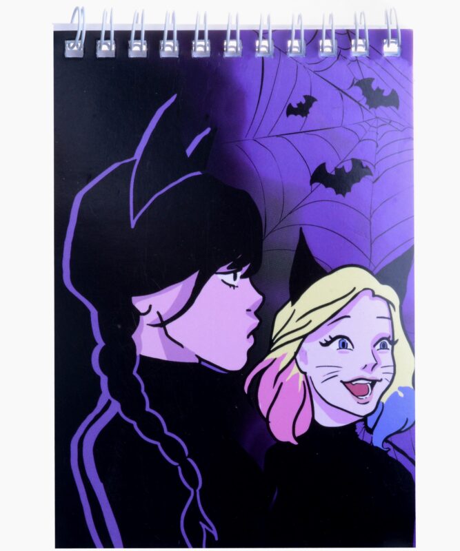 Блокнот А6 60 листов, клетка, "Вэнсдэй" гребень