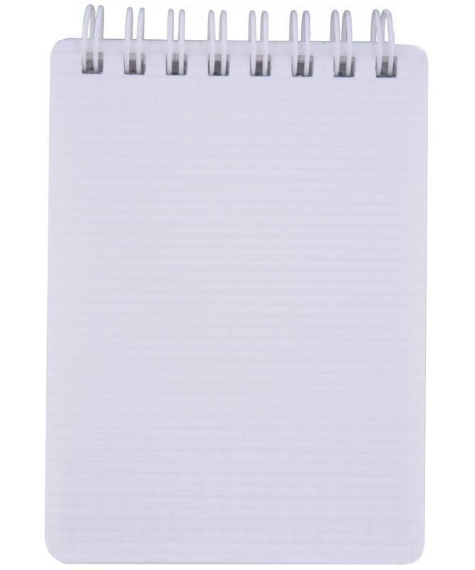 Блокнот А7 80л кл. "VELVET" белый, пласт.обл, спираль