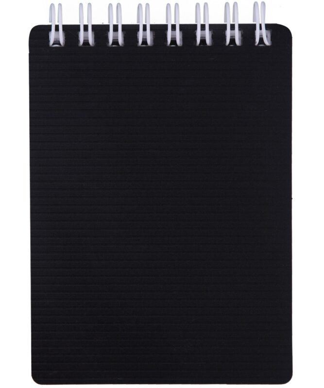 Блокнот А7, 80 листов в клетку "Velvet" черный, спираль