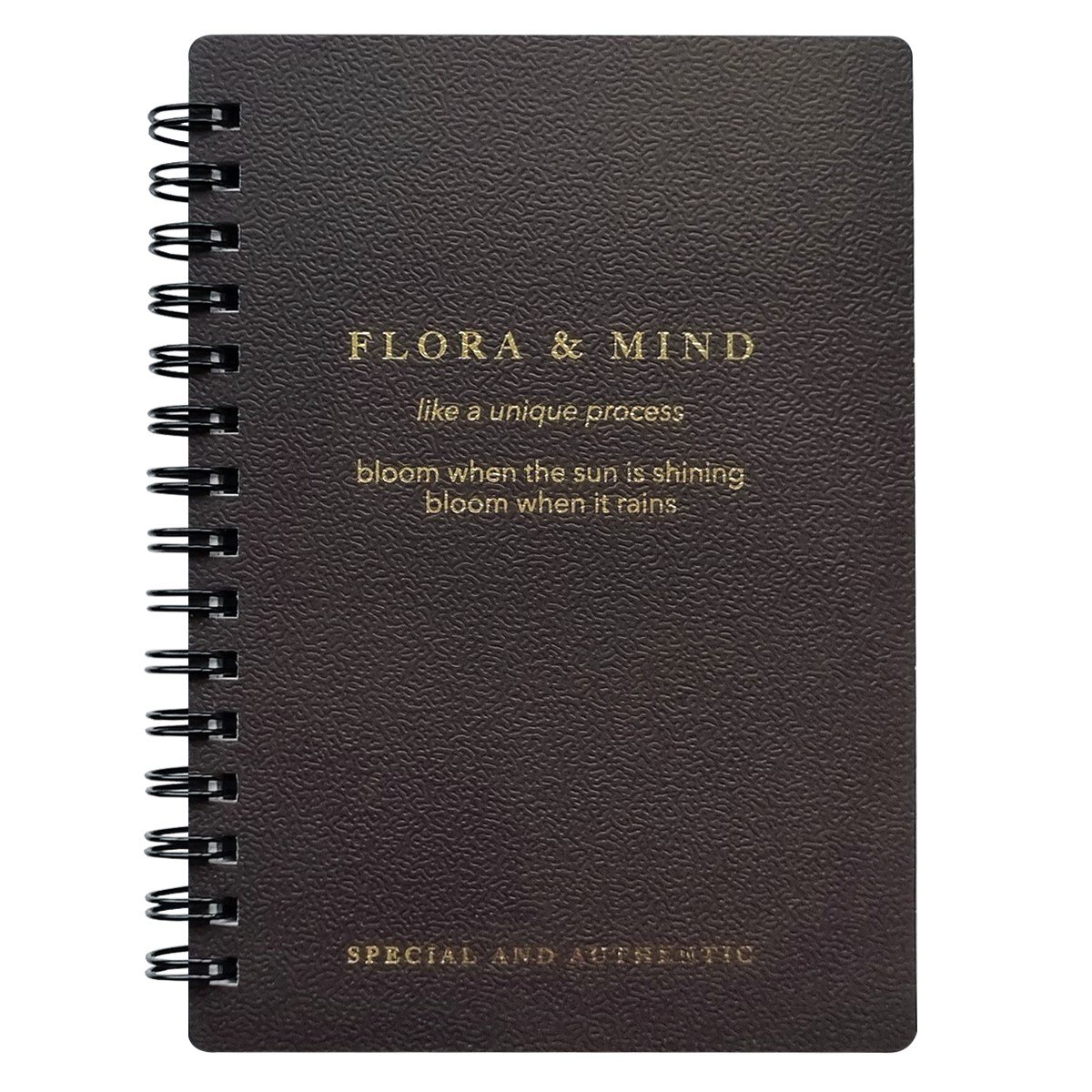 Блокнот 102*142 80л кл. "Flora", черный, карт.обл., спираль, микротекстурирование, ламинация, тиснение золотой фольгой