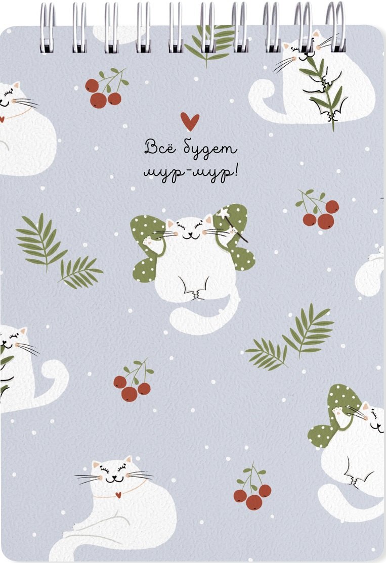 Блокнот А6 100л кл. "Mur-Mur", крылышки, карт.обл., спираль, микротекстурирование, ламинация