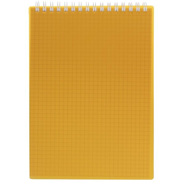 Блокнот А5 80л кл. "LINE NEON" желтый, пласт.обл, спираль