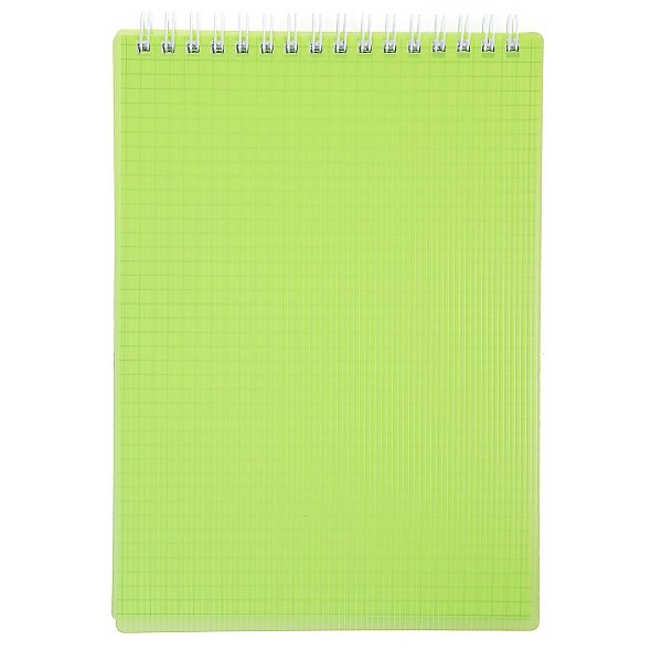 Блокнот А5 80л кл. "LINE NEON" зеленый, пласт.обл, спираль