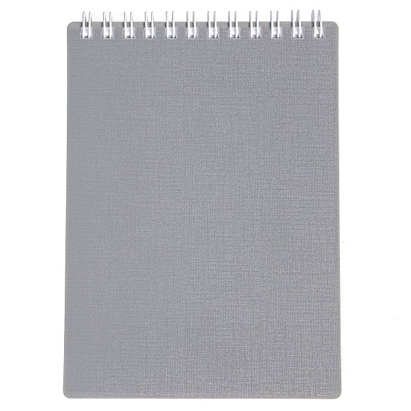 Блокнот А6 80л кл. "CANVAS" серый, пласт.обл, спираль