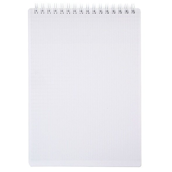 Блокнот А5 80л кл. "VELVET" белый, пласт.обл, спираль