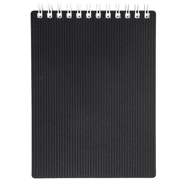 Блокнот А6, 80 листов в клетку "Velvet" черный, спираль