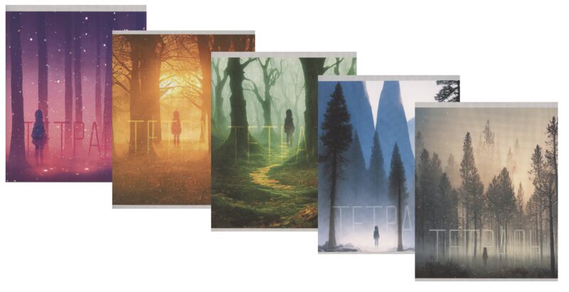 Тетрадь в линейку Listoff, "Прогулка в туман", 48 листов, в ассортименте