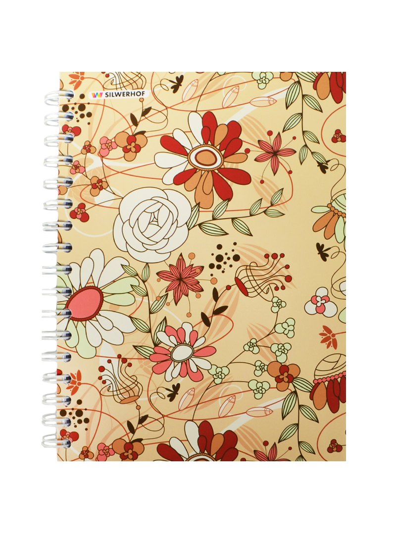 Тетрадь в клетку Silwerhof, "Цветочные узоры", 120 листов, в ассортименте