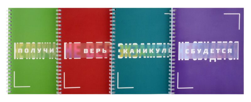 Тетрадь в клетку Listoff, "Противоположность", 96 листов, в ассортименте