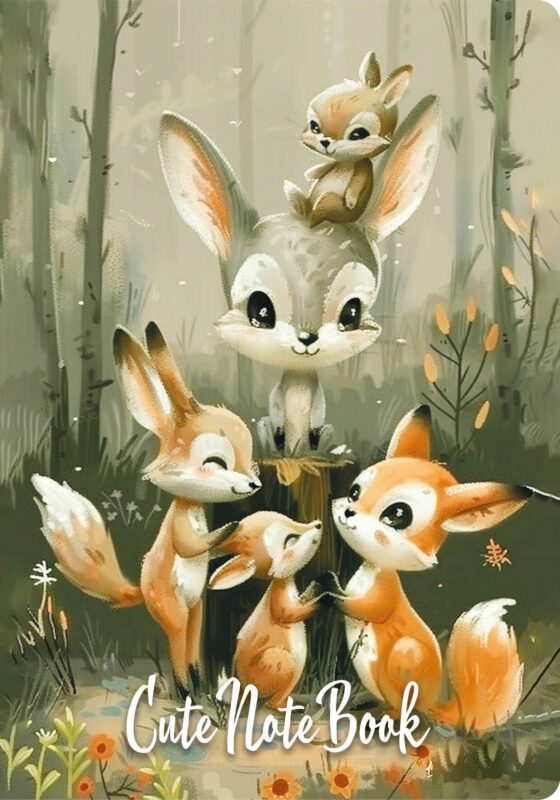 Записная книжка А6 32л "Cute Animals Notebook" дизайнерская бумага