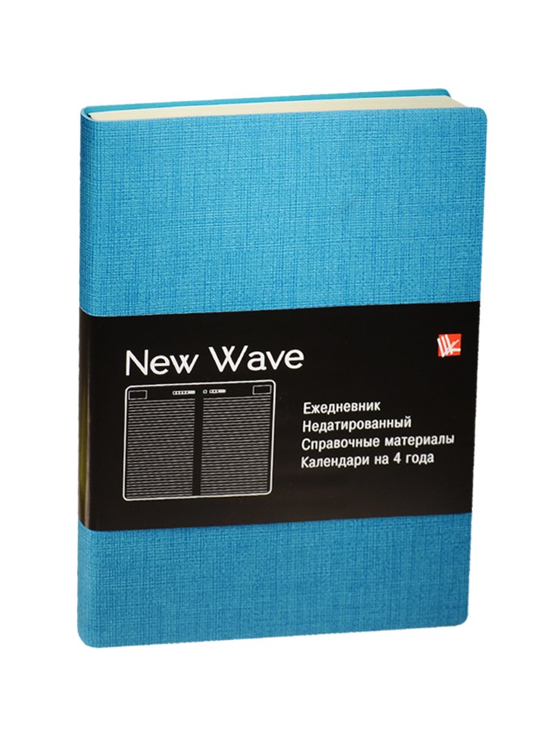 Ежедневник недат. А6+ 136л 118*168мм "New Wave" бирюзовый, иск.кожа, интегр. обл, ляссе, Listoff