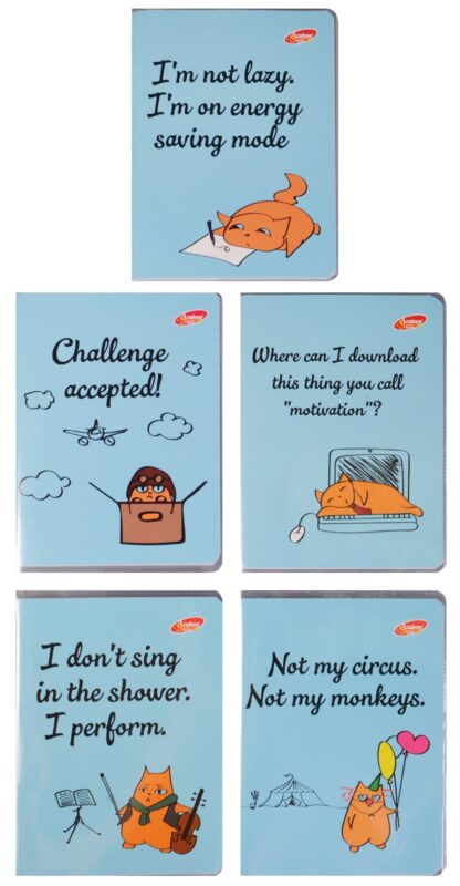 Блокнот А6 60 листов клетка "Оранжевый кот"