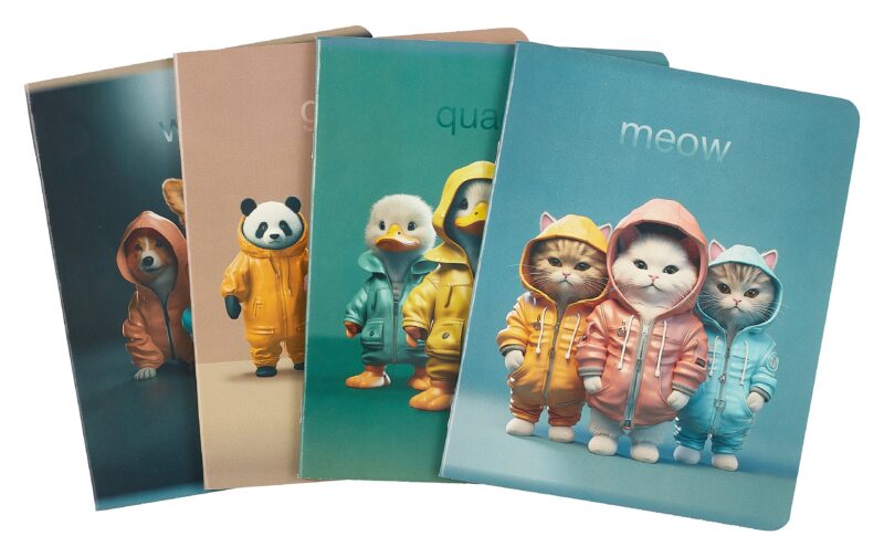 Тетрадь в клетку Be positive, "Животные в комбинезонах", 48 листов, в ассортименте