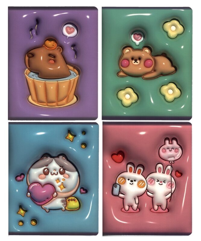 Тетрадь в клетку Be positive, "Kawaii. Зверюшки 3D", 48 листов, в ассортименте