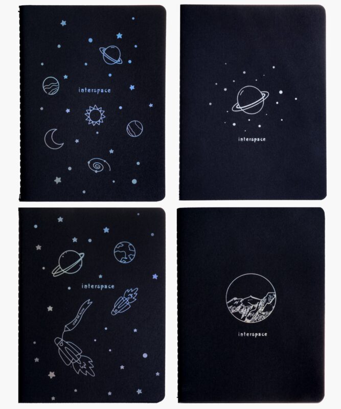 Записная книжка А6 26л "Interspace" сшивка, черн.внутр.блок, ассорти, Be positive