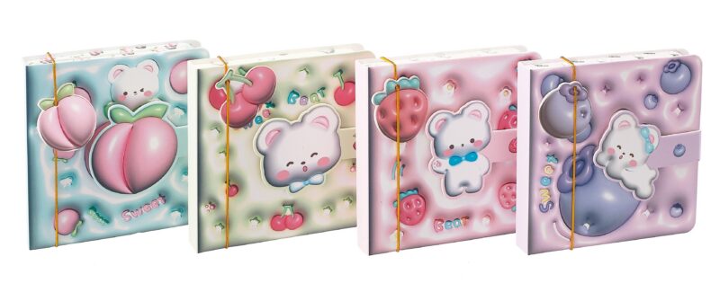 Записная книжка А7 96л "Berry animal 3D" мел.картон, ассорти