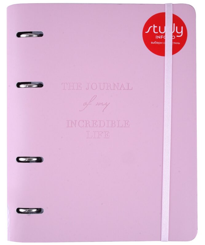 Тетрадь на кольцах в клетку Infolio, Journal, 120 листов, розовая