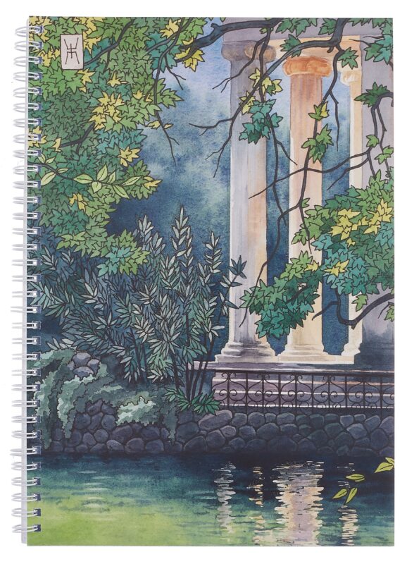 Тетрадь А4 96л кл. "Акварель (Эксклюзив)" евроспираль, мел.картон, выб.лак, блестки «Золото»