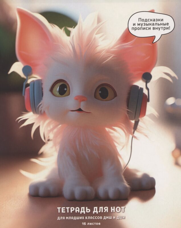 Тетрадь для нот Listoff, "Ушастик", А5, 16 листов