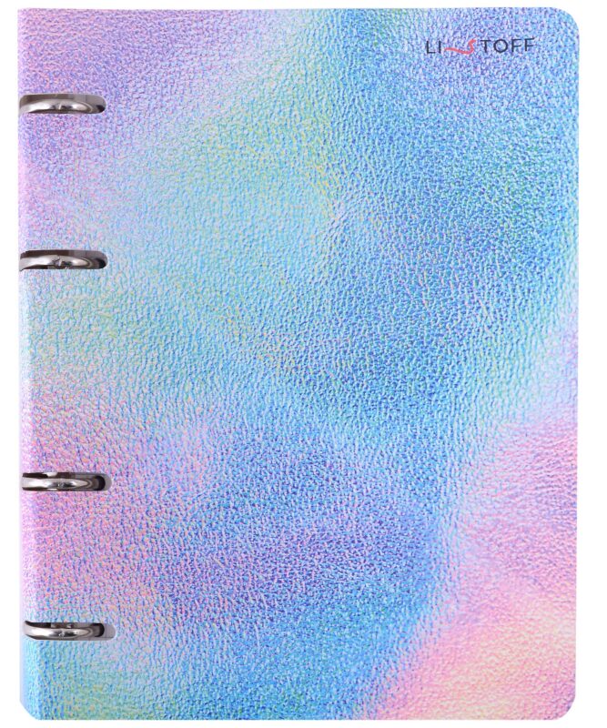 Тетрадь 100л "Градиент" на кольцах, мел.картон, твин-лак, квадр.корешок, скругл.углы