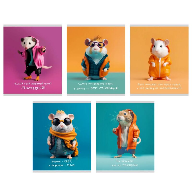 Тетрадь в клетку Listoff, "Банда умников", 48 листов, в ассортименте