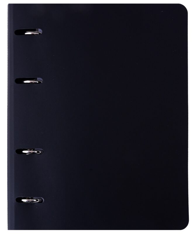 Тетрадь на кольцах в клетку Listoff, "Soft Touch. Угольный черный", 120 листов