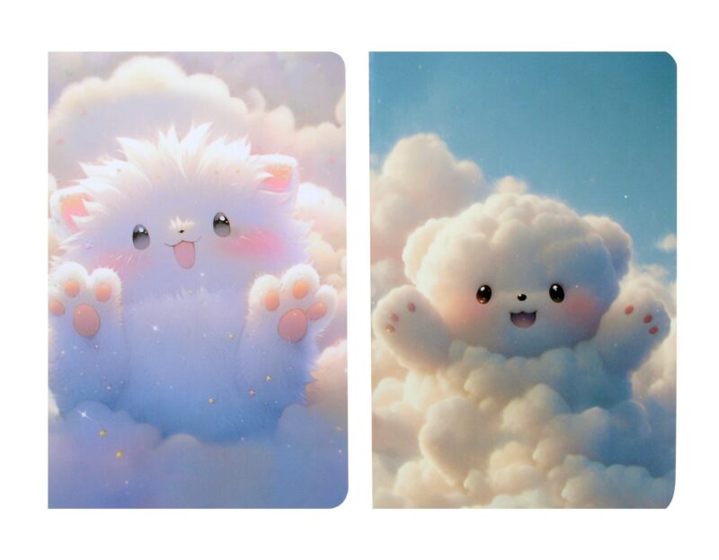 Тетрадь 32 листа в клетку "Позитив на облаке" сшивка, в ассортименте