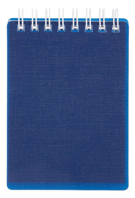 Блокнот А7 80л кл. "CANVAS" синий, пласт.обл, спираль