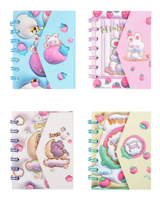 Записная книжка А7 76л лин. "Кавайи pastel" спираль, липучка, инд.уп.