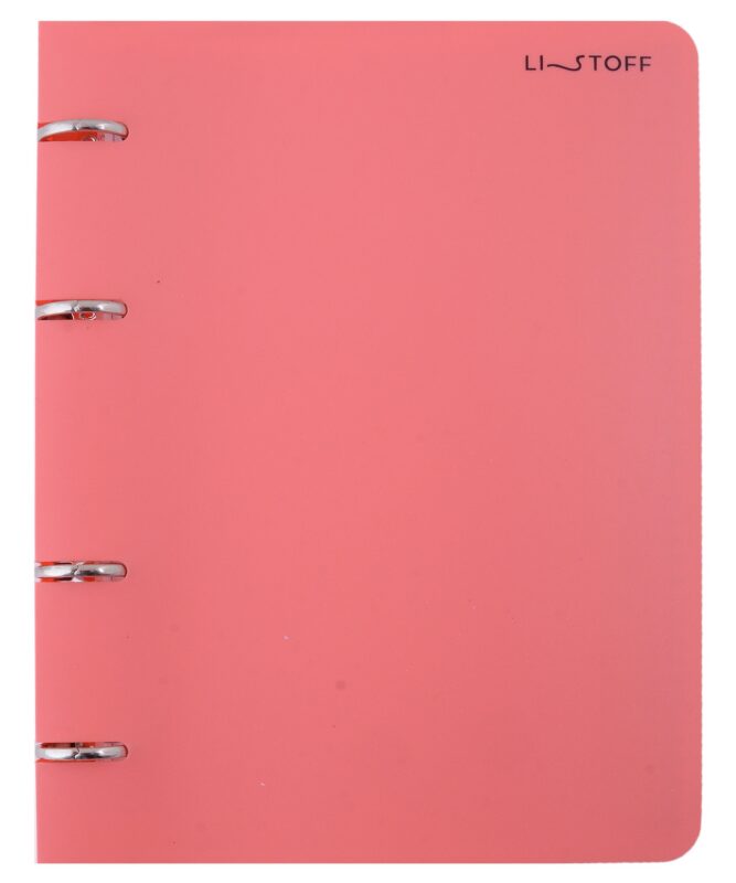 Тетрадь на кольцах в клетку Listoff, "Коралловая тетрадь", 80 листов
