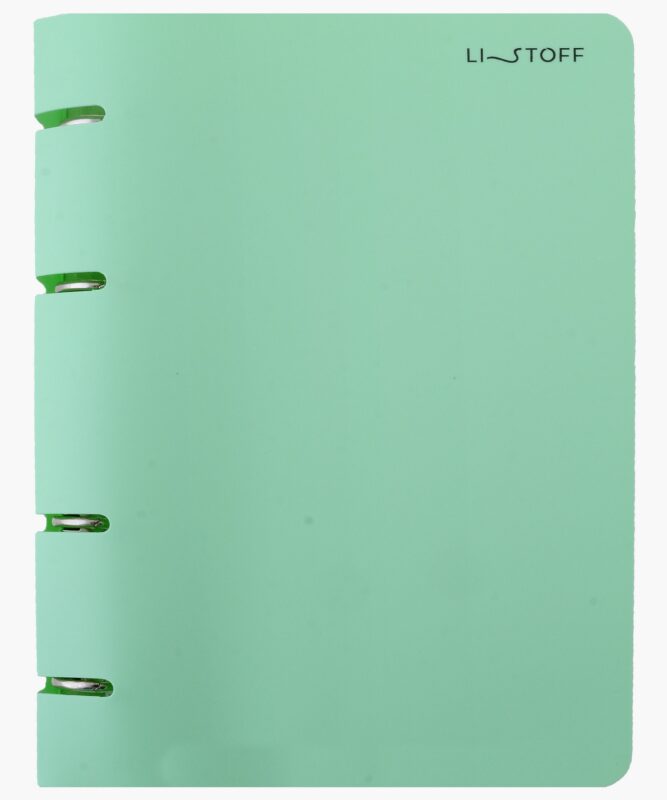 Тетрадь на кольцах в клетку Listoff, "Мятная тетрадь", 80 листов