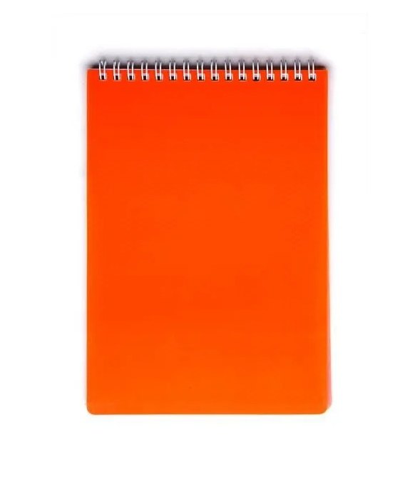 Блокнот А5 80л кл. "LINE NEON" оранжевый, пласт.обл, спираль