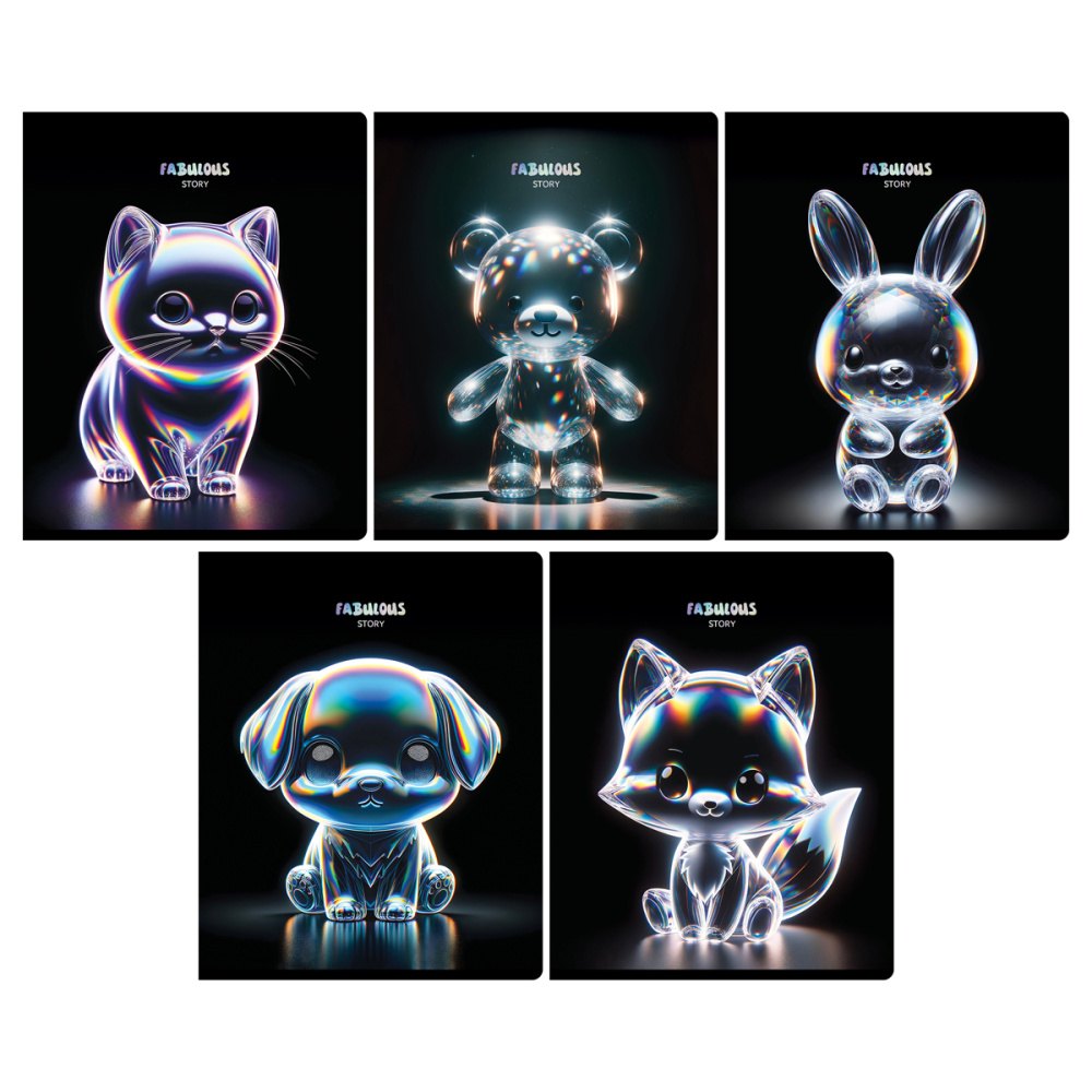 Тетрадь в клетку BG, Glow, 48 листов, в ассортименте