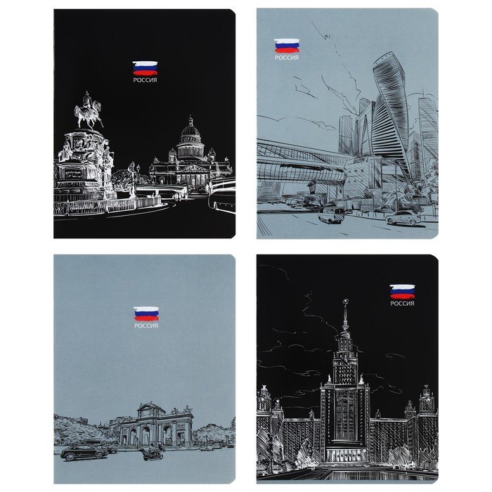 Тетрадь в клетку BG, "Патриотизм. Контрасты", 48 листов, в ассортименте