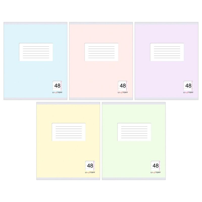 Тетрадь в линейку Listoff, "Классическая серия", 48 листов, в ассортименте