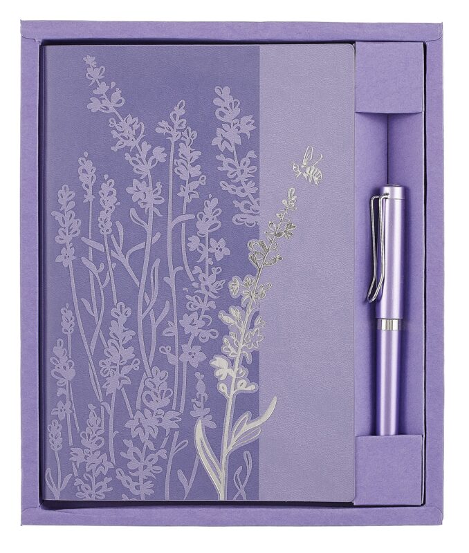 Ежедневник недат. А5 120л "Виннер" сиреневый + ручка шариковая, мягк.переплет, тиснение фольгой, блинтовое тиснение, офсет, ляссе, подар.упаковка