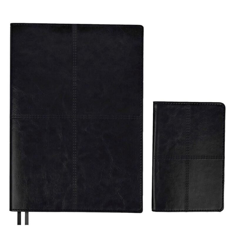 Ежедневник недат. А5+ 160л 175*245 "Сариф" черный + обложка на паспорт, мягк.переплет, блинтовое тиснение, офсет, ляссе, подар. упаковка