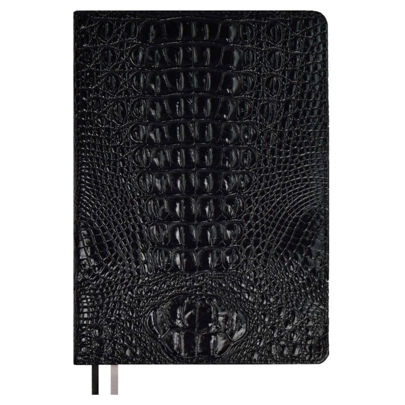 Ежедневник недат. А5+ 160л 175*245 "Аллигатор" черный, кожзам, тв.переплет, обл.поролон, блинтовое тиснение, офсет, ляссе, подар.упаковка