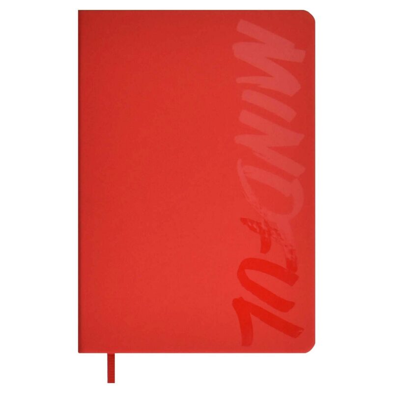 Ежедневник недат. А5 160л "Софт-тач" красный, кожзам, тв.переплет, декор УФ лак, офсет, ляссе