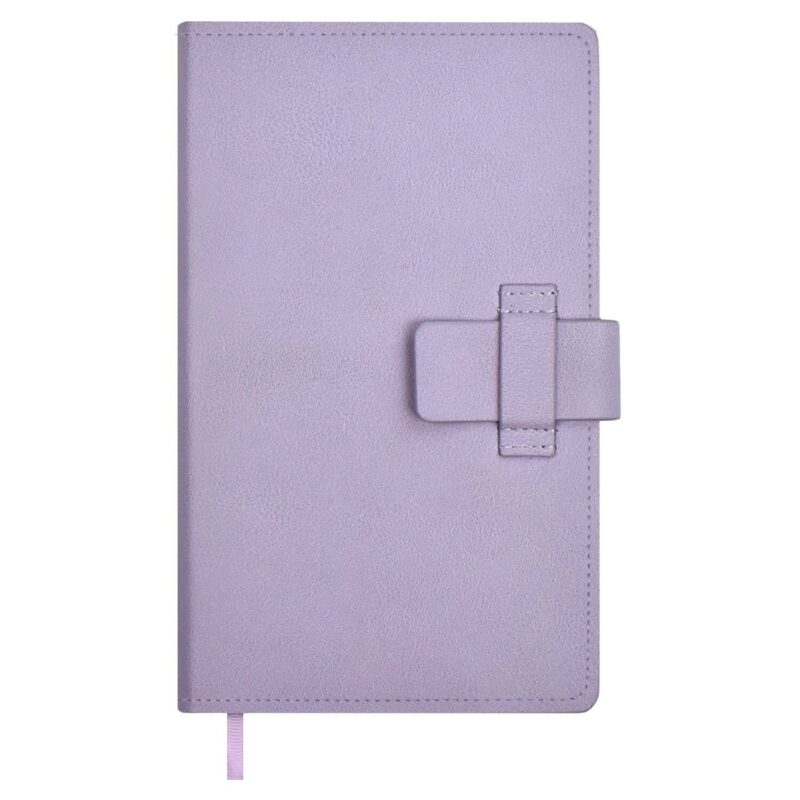 Ежедневник недат. А6+ 160л 125*211 "Краст" сиреневый, кожзам, тв.переплет, офсет, ляссе, застежка