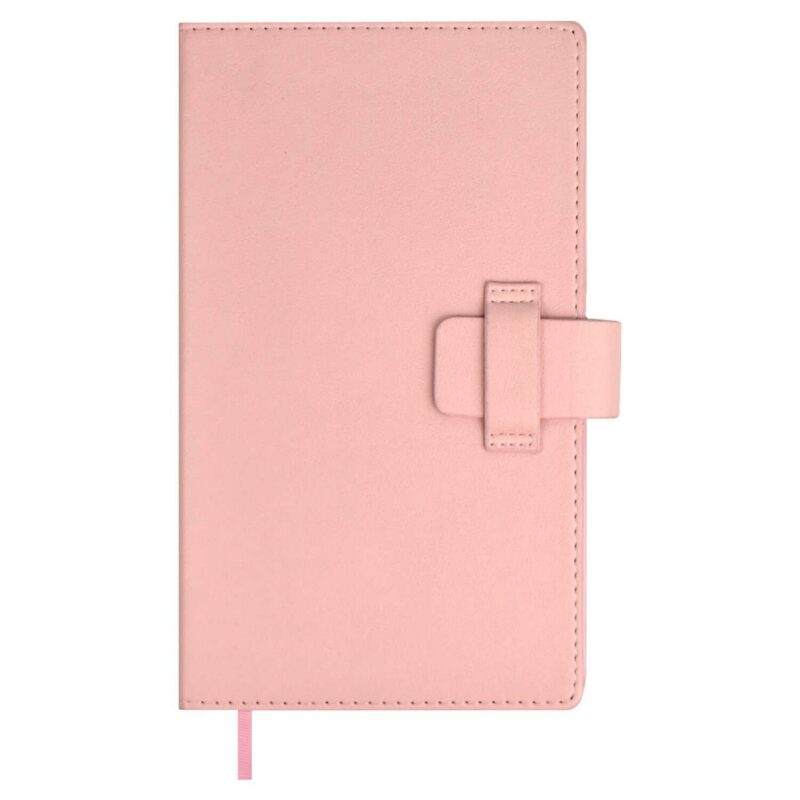 Ежедневник недат. А6+ 160л 125*211 "Краст" пепельно-розовый, кожзам, тв.переплет, офсет, ляссе, застежка