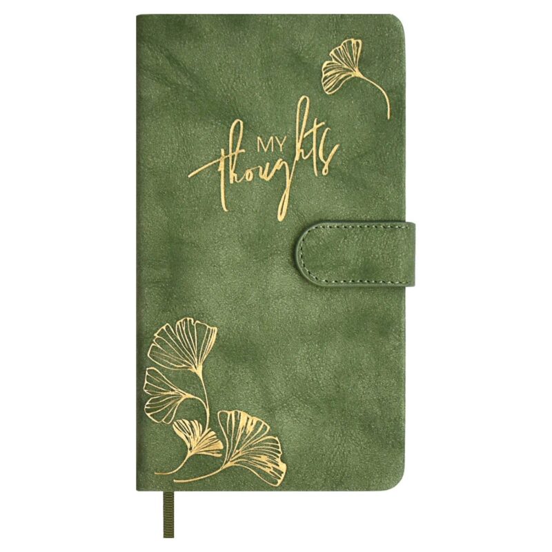 Ежедневник недат. А6+ 120л "Тиволи глосс" зеленый, кожзам, тв.переплет, тиснение фольгой, магнит.клапан, офсет, ляссе