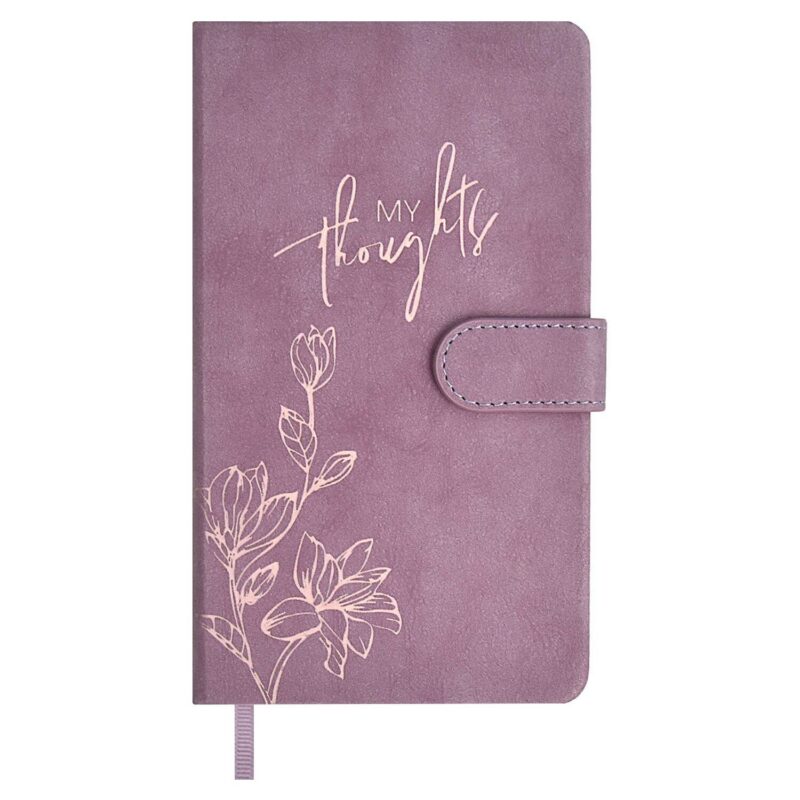 Ежедневник недат. А6+ 120л "Тиволи глосс" сиреневый, кожзам, тв.переплет, тиснение фольгой, магнит.клапан, офсет, ляссе