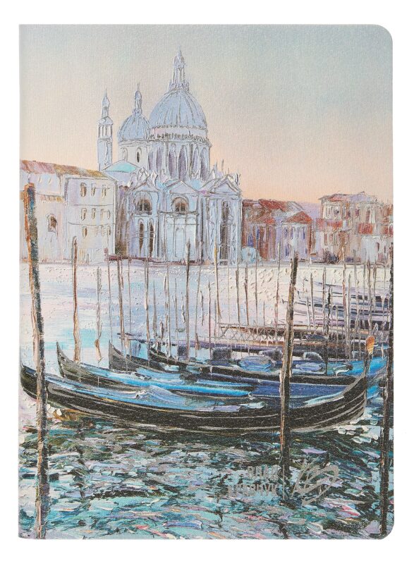 Ежедневник недат. А6+ 120л "Наппа. Влад Кравчук. Венеция" кожзам, мягк.переплет, тиснение фольгой, офсет, ляссе