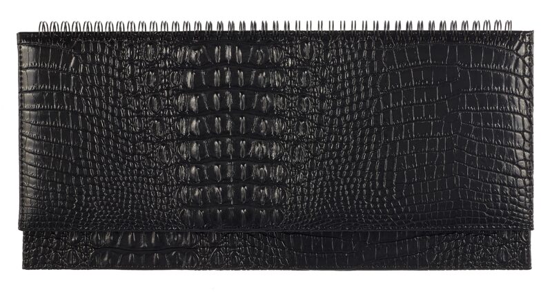 Планинг недат. 64л. "Аллигатор" черный, кожзам, тв.преплет, обл.поролон, тиснение фольгой, офсет, откр.евроспираль, подар.упаковка