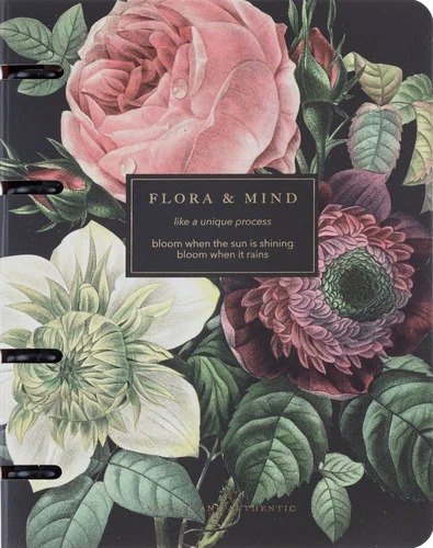 Тетрадь 120л кл. "Flora", букет, на кольцах, мел.картон, скругл.углы